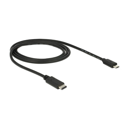 USB2.0 USB Type-C 2.0 Stecker > USB 2.0 Typ Micro-B Stecker 1,0 m schwarz Delock