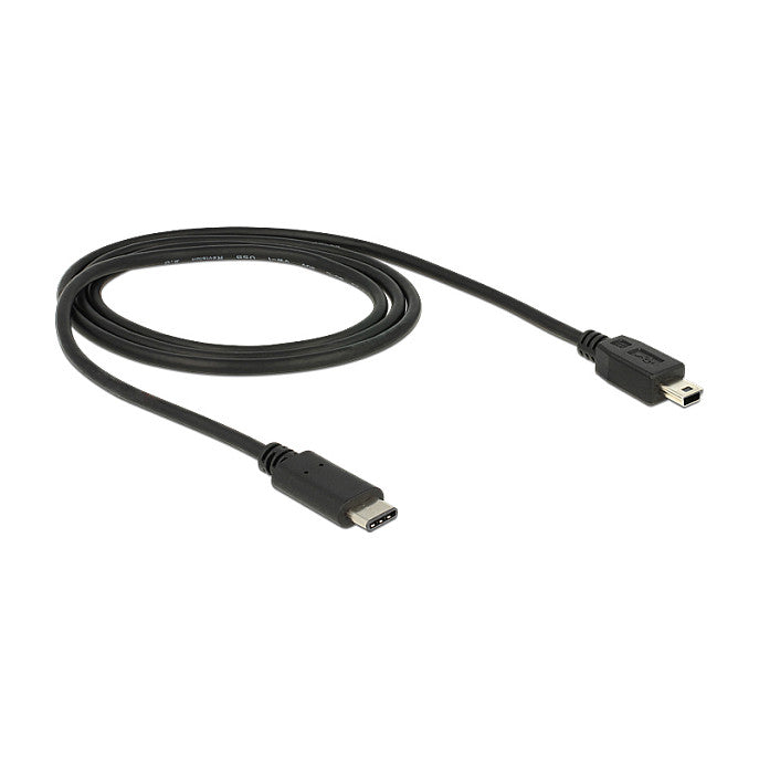 USB2.0 USB Type-C 2.0 Stecker > USB 2.0 Typ Mini-B Stecker 1,0 m schwarz Delock