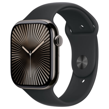 APPLE Watch Series 10 GPS + Cellular 46mm Slate Titanium Case with Black Sport Band - S/M