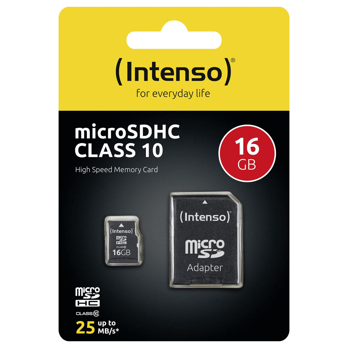 CARD 16GB Intenso MicroSDHC 20MB/s +Adapter