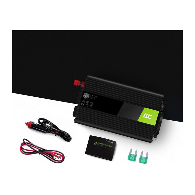 Green Cell KFZ Spannungswandler Power Inverter 12V > 230V 500W Black