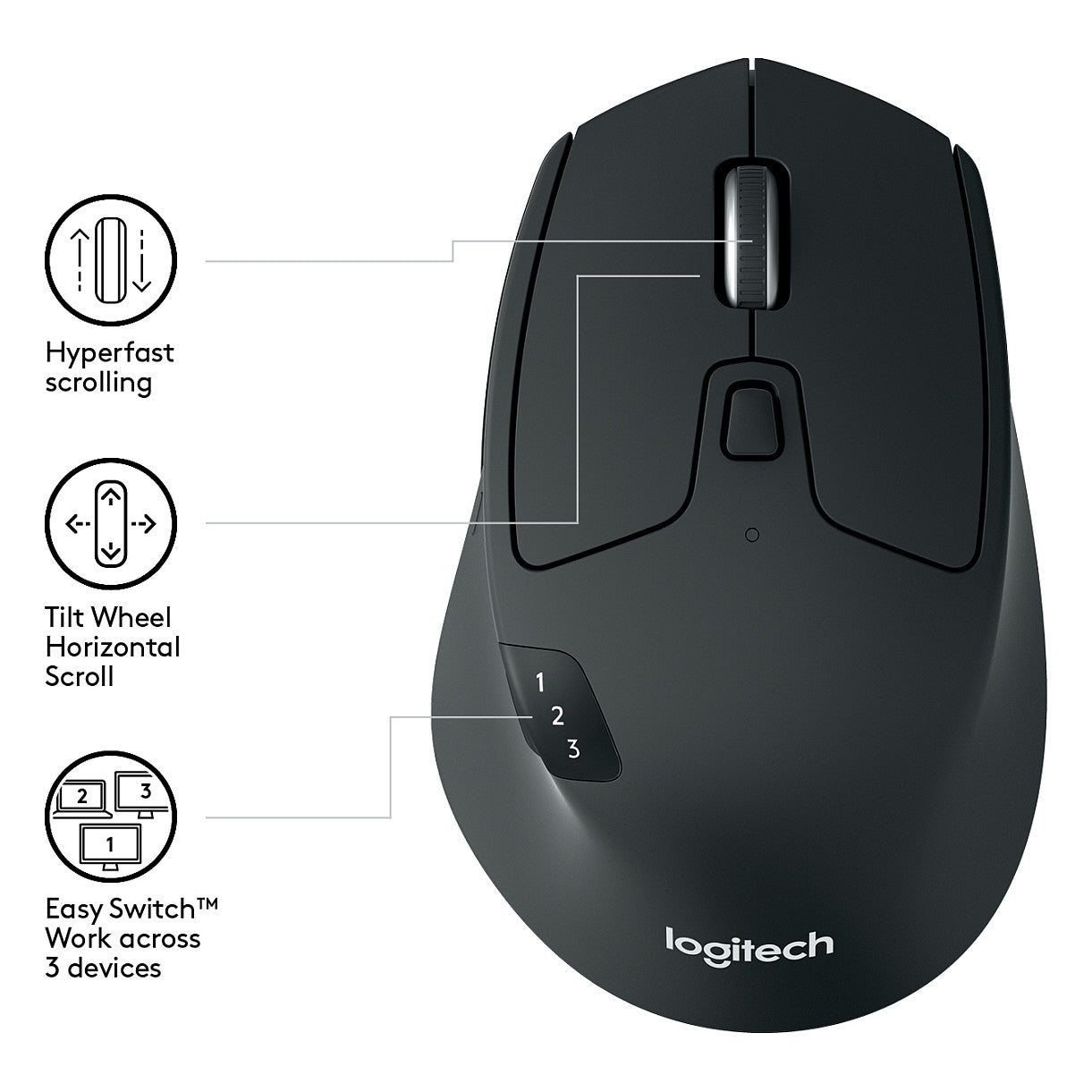 Logitech M720 Triathlon Bluetooth Optisch Maus