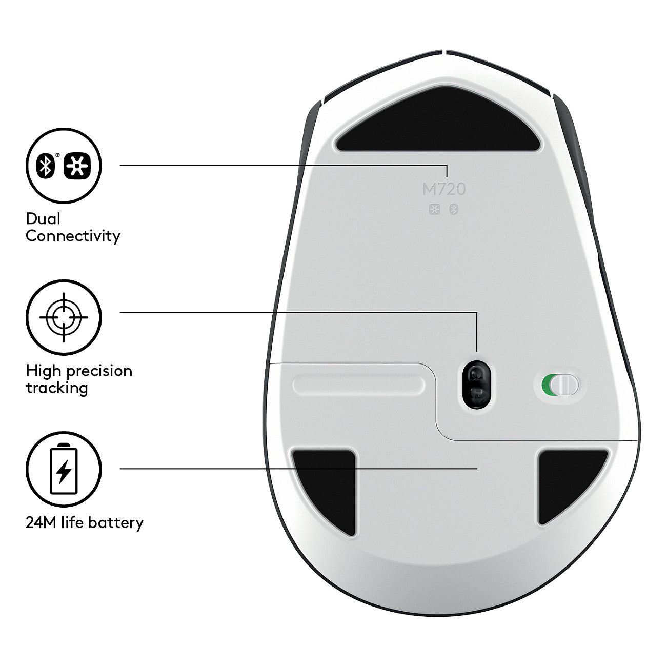Logitech M720 Triathlon Bluetooth Optisch Maus